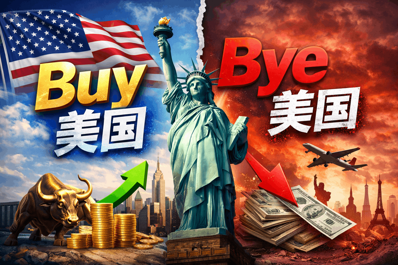 从“buy美国”到“bye美国”！美国遭遇“16年最大撤资潮” 资金正疯狂涌向这些市场