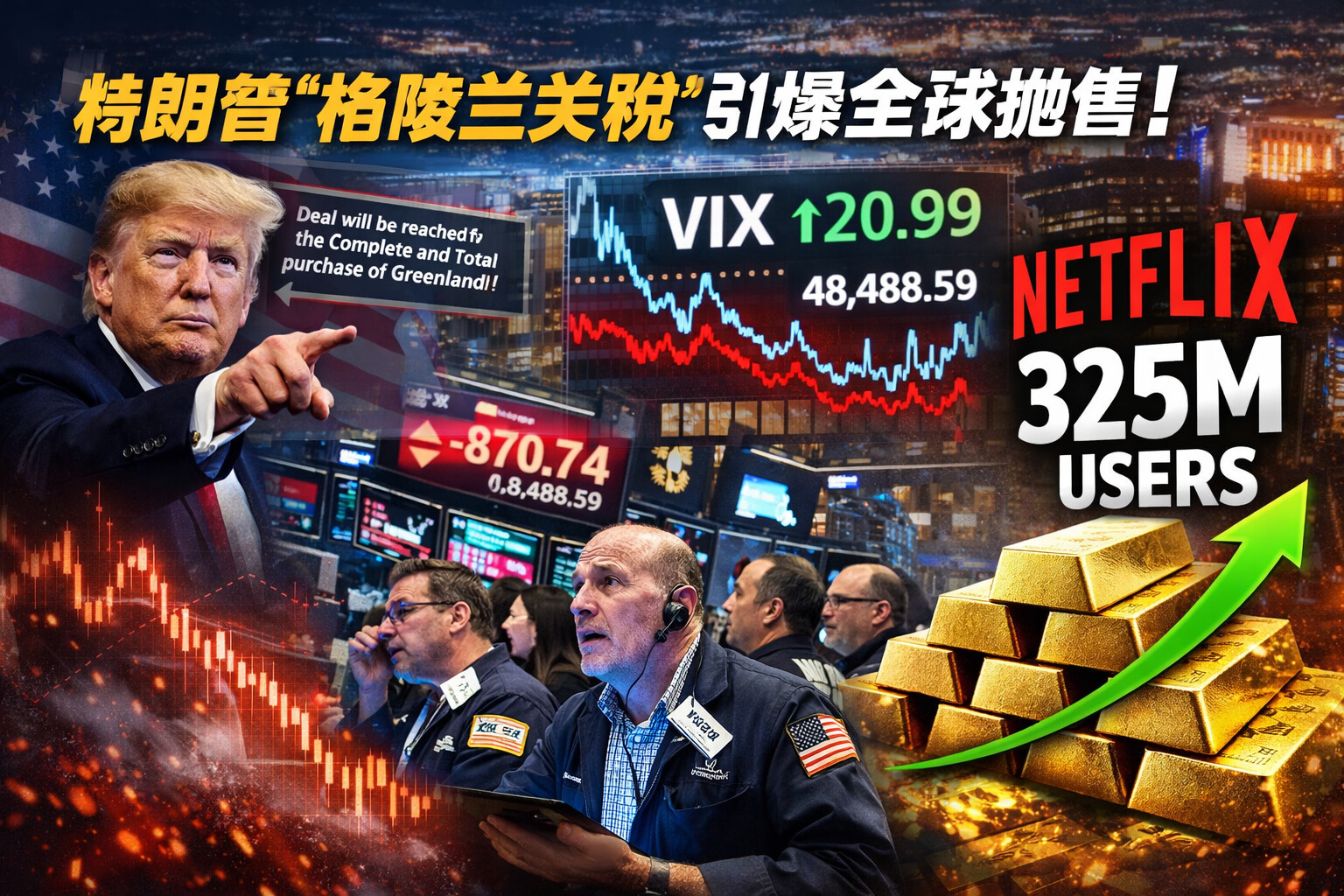 全球市场大崩盘，特朗普却自诩“巴菲特”！美股蒸发1.2万亿美元、全球股市齐跌，金银再创新高