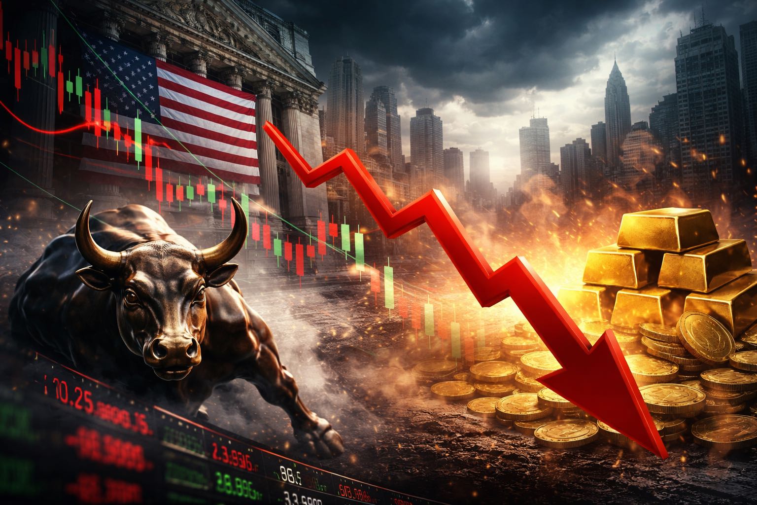 关税阴影与AI焦虑交织，美股震荡下行、避险资产走强